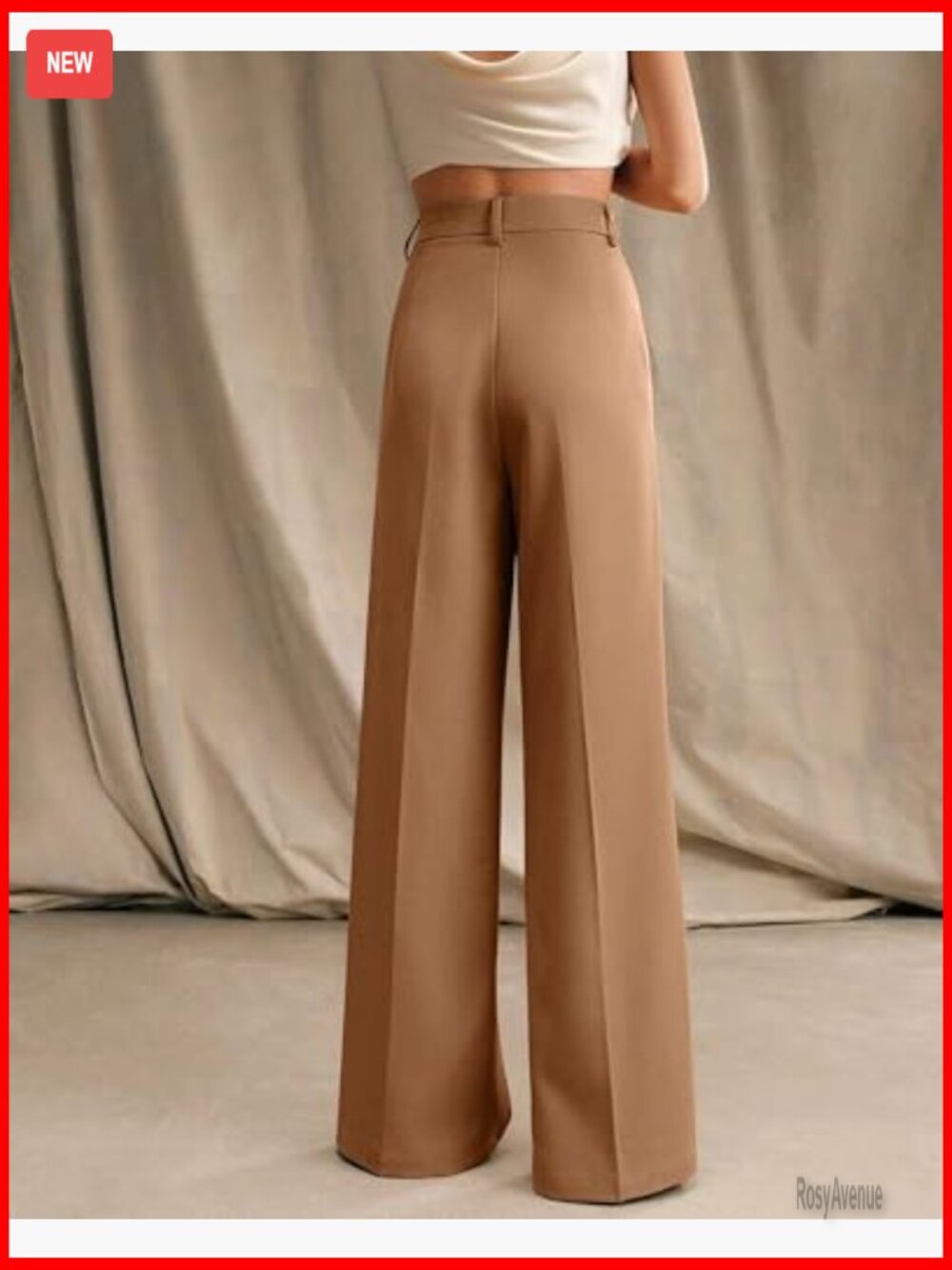 High Waist Wide Leg Palazzo Pants with Pockets for Work Business Casual - Picture 4 of 7